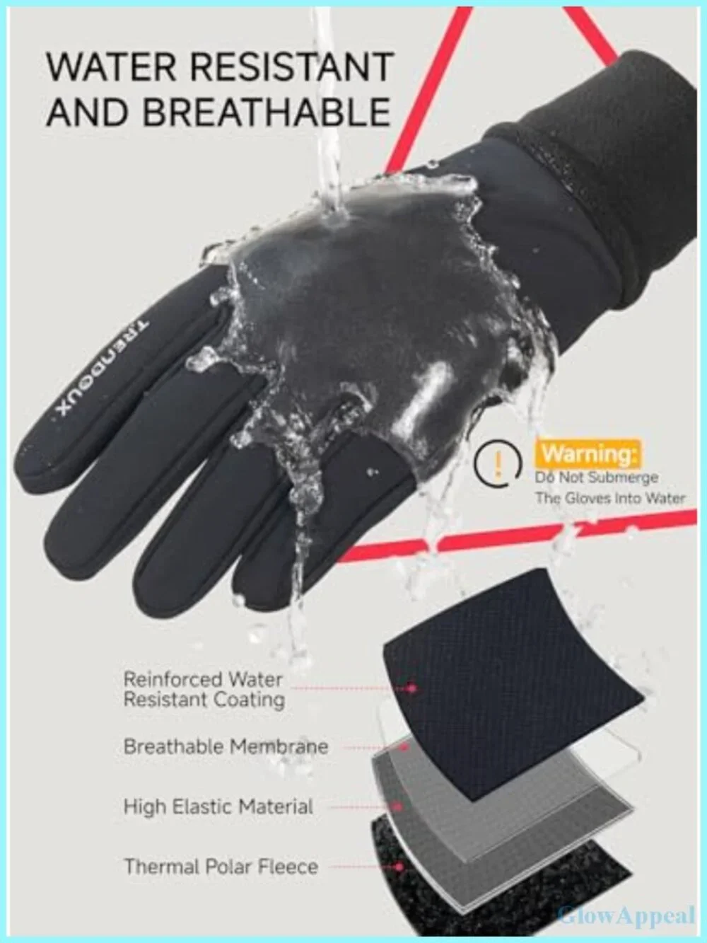 Touchscreen Winter Gloves Men Women Thermal Fleece Lined Water Resistant